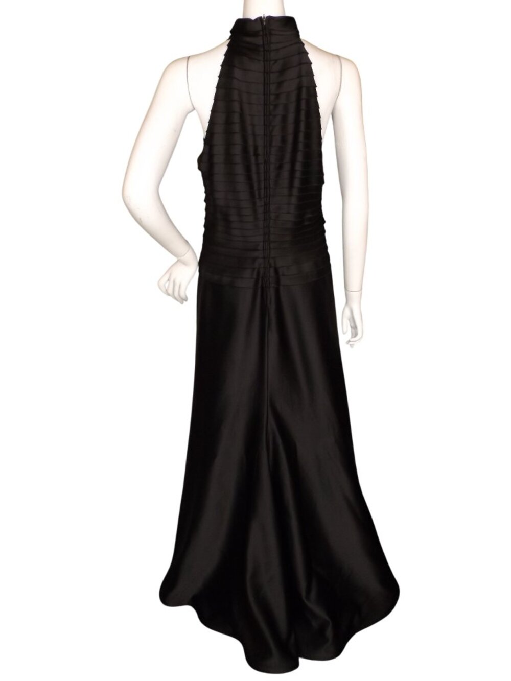Vintage TADASHI Maxi Dress/Gown, L/12, Dark Brown, Floor length, Bandage Tiers - Picture 6 of 12